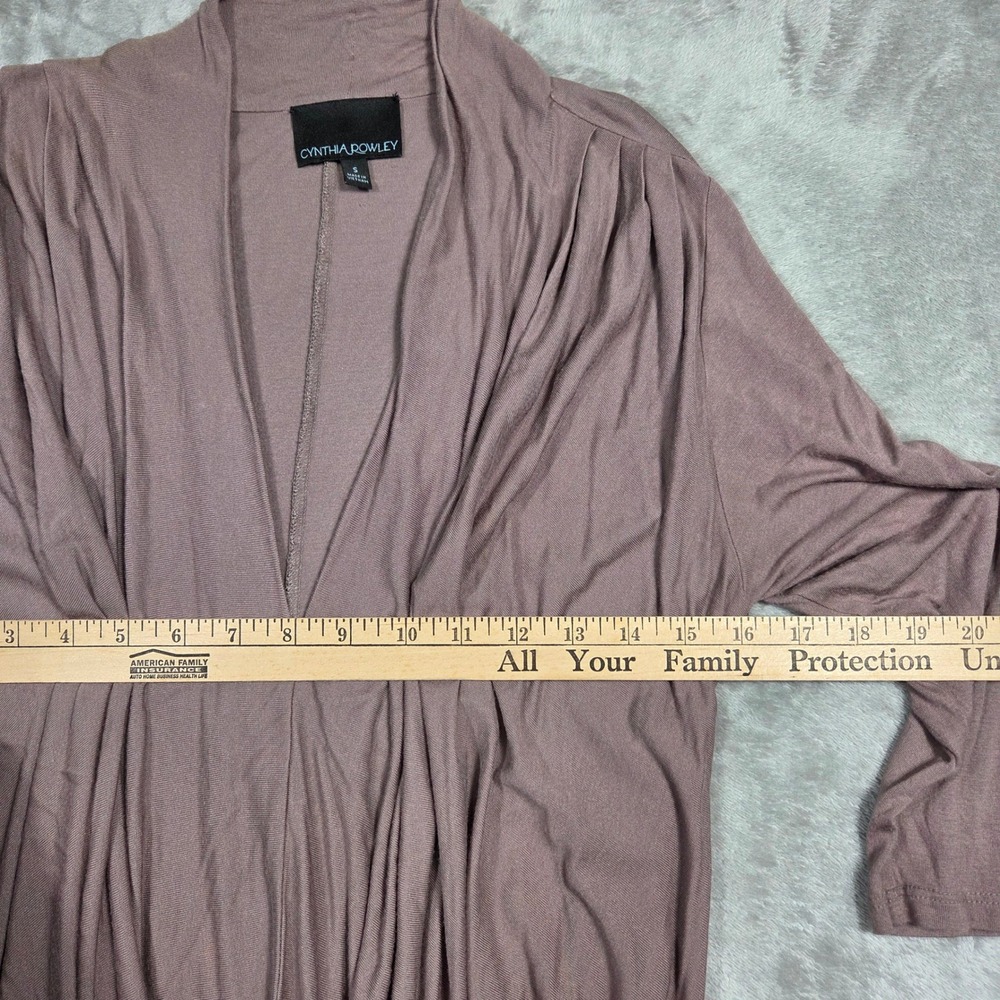 Cynthia Rowley Draped Shirt V Neck Womens S 1/4 Sleeve Career Preppy Casual - Picture 2 of 6